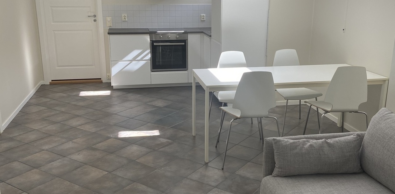 Lys og fin hybel med hvitevarer