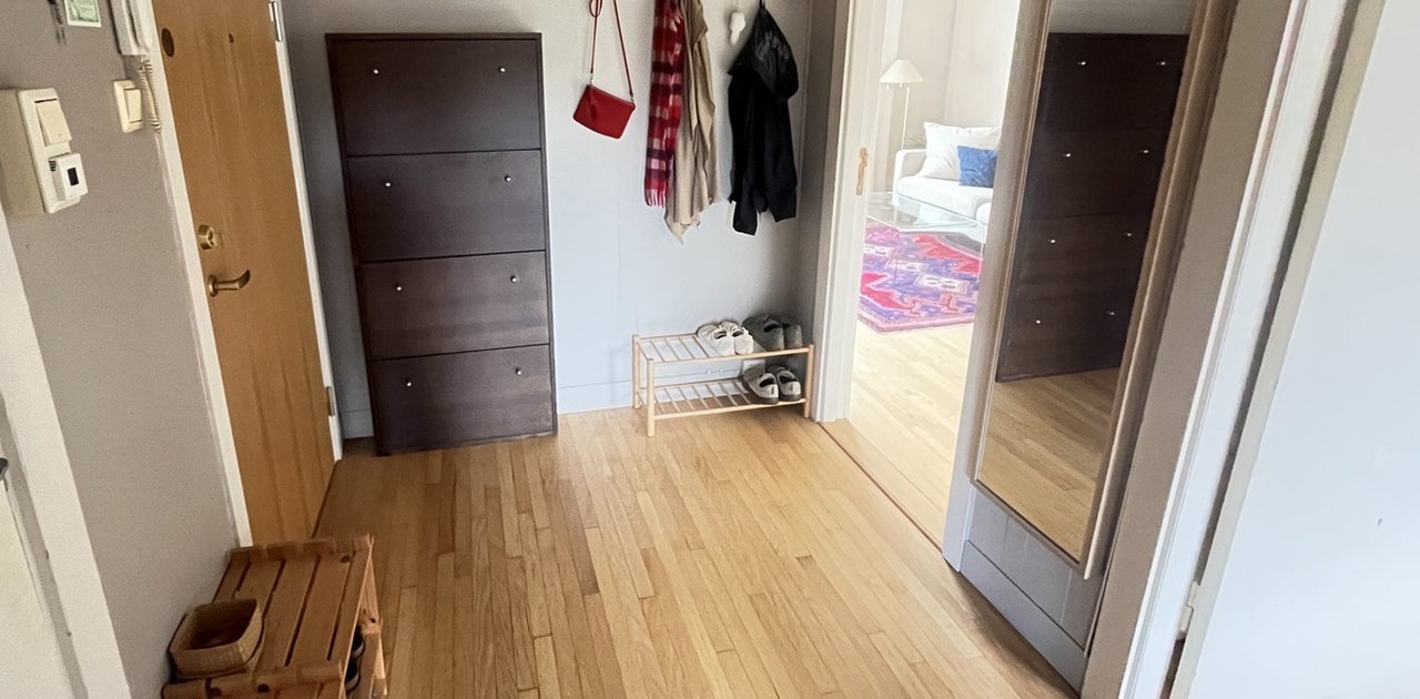 Romslig entré med bod