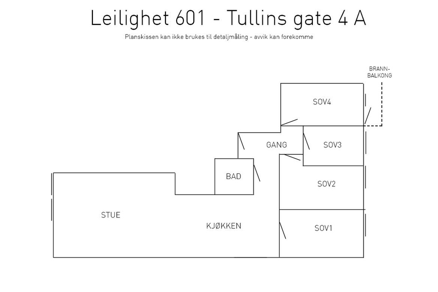 Leilighet, 5 roms