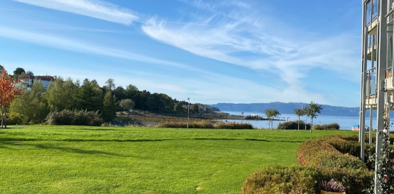 Utsikt fra hovedterrassen.
